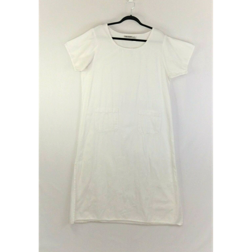 Las Olas White Dress 100% Cotton 2 Pockets Size XL